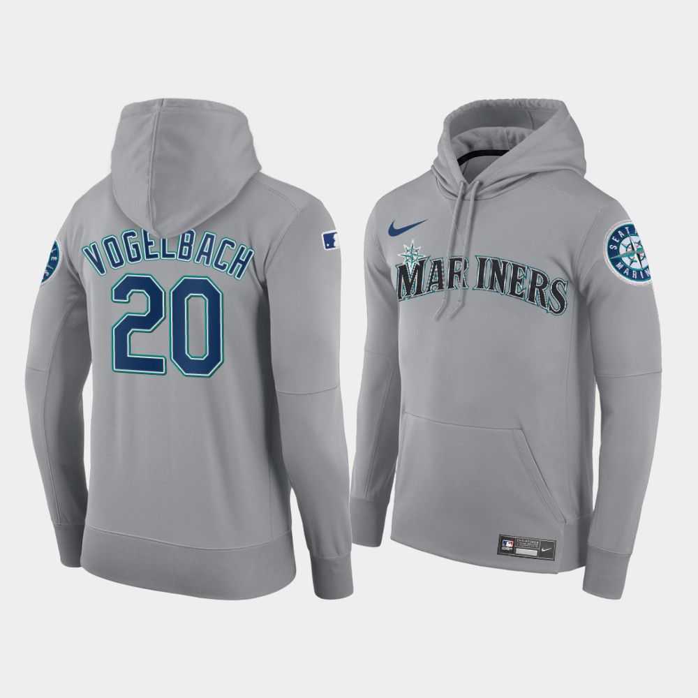 Men Seattle Mariners 20 Vogelbach gray road hoodie 2021 MLB Nike Jerseys